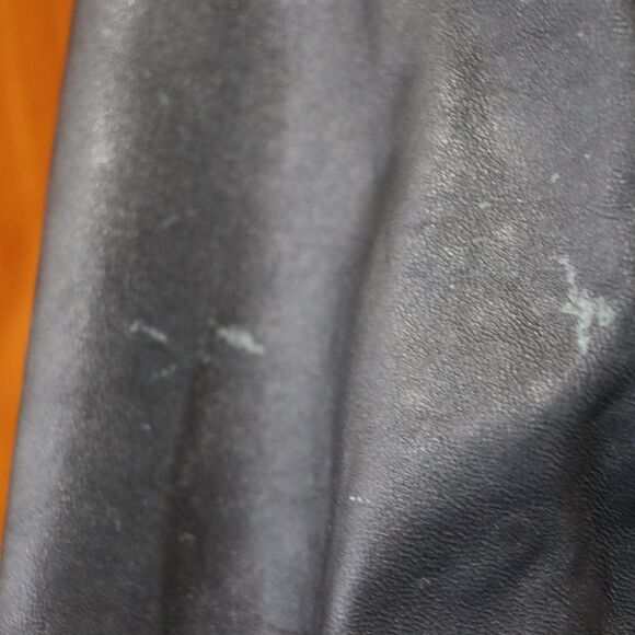 Tommy Hilfiger Vintage 90s Black Distressed Leather Biker Jacket Medium - Picture 9 of 16